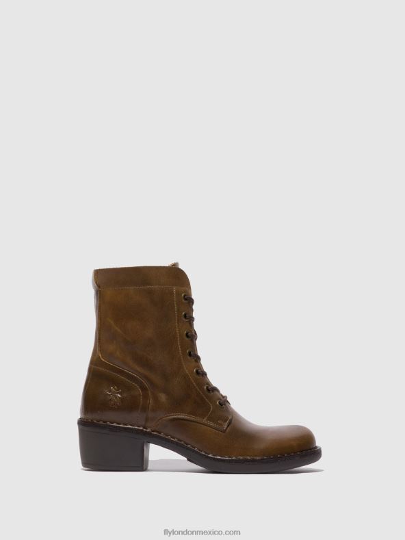 alfombra camello 2LT8B194 botines con cordones milu044 Fly London mujer