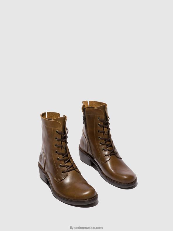 alfombra camello 2LT8B194 botines con cordones milu044 Fly London mujer