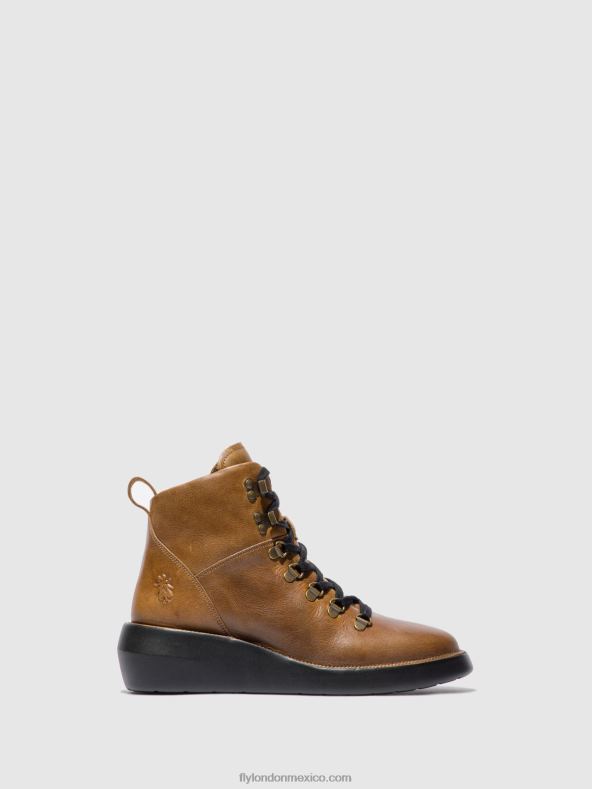 alfombra camello 2LT8B206 botines con cordones bika501 Fly London mujer
