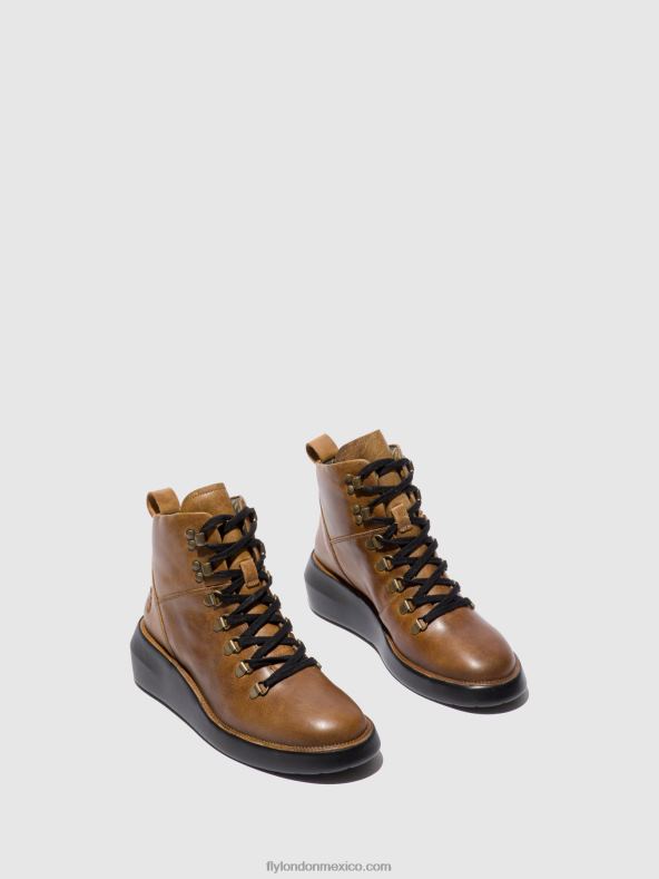 alfombra camello 2LT8B206 botines con cordones bika501 Fly London mujer