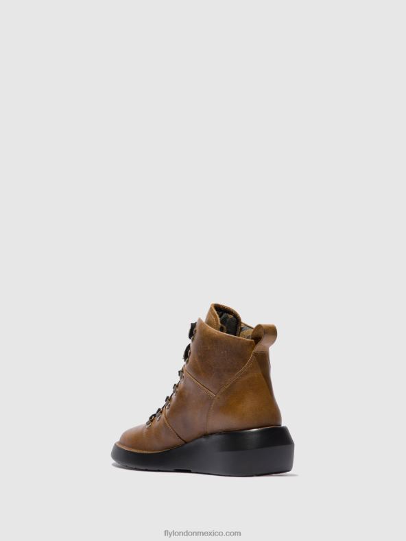 alfombra camello 2LT8B206 botines con cordones bika501 Fly London mujer