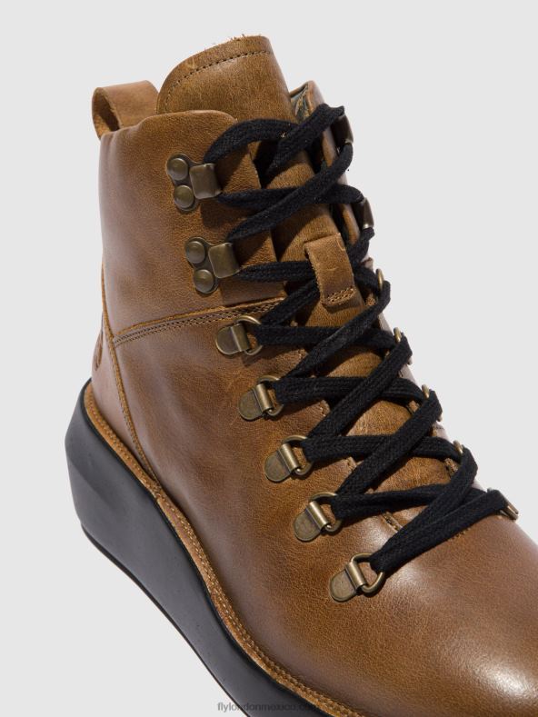 alfombra camello 2LT8B206 botines con cordones bika501 Fly London mujer