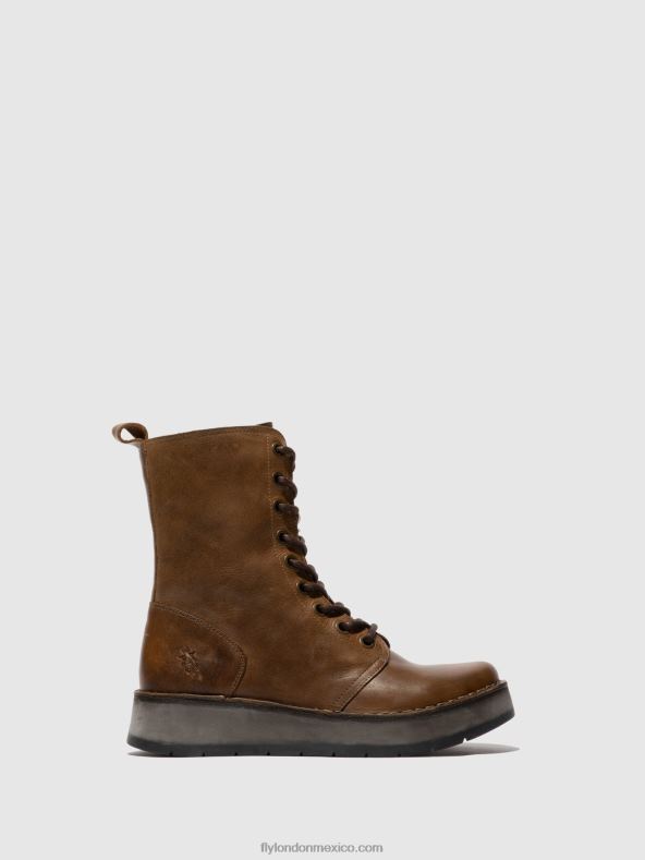 alfombra camello 2LT8B244 botines con cordones rami043 Fly London mujer