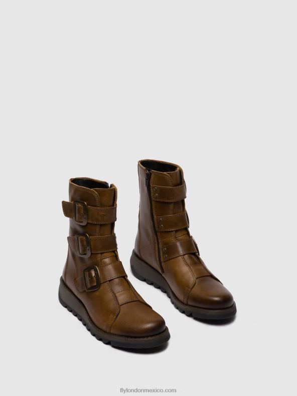 alfombra camello 2LT8B246 botines hebilla scop110 Fly London mujer