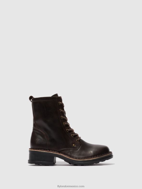 alfombra dk. marrón 2LT8B245 botines con cordones thor035 Fly London mujer