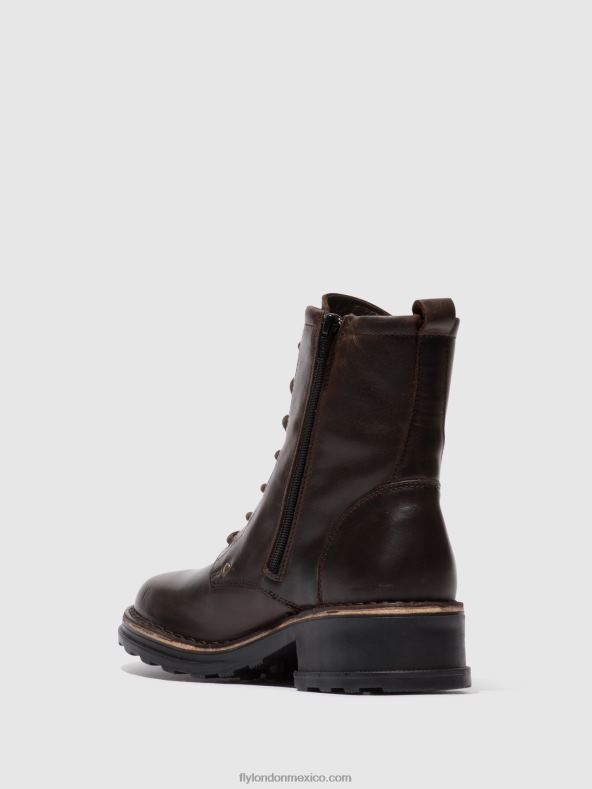 alfombra dk. marrón 2LT8B245 botines con cordones thor035 Fly London mujer