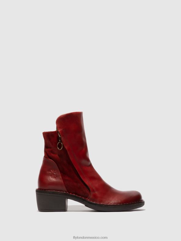 alfombra/gamuza de aceite roja 2LT8B179 botines con cremallera mely074 Fly London mujer