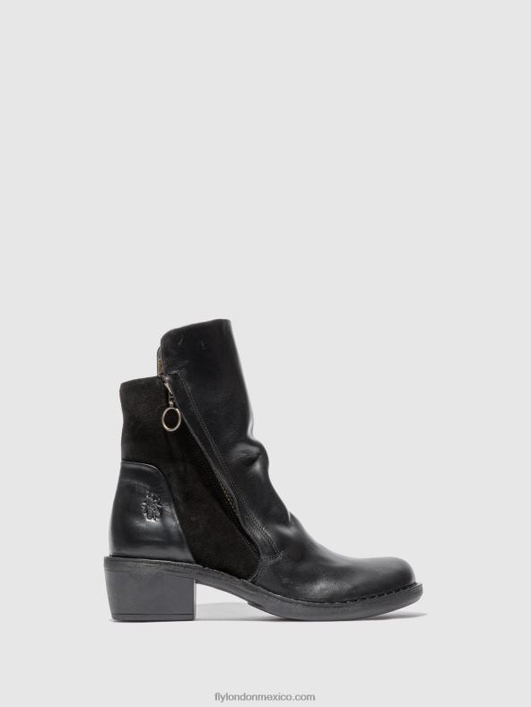 alfombra/gamuza negra 2LT8B171 botines con cremallera mely074 Fly London mujer