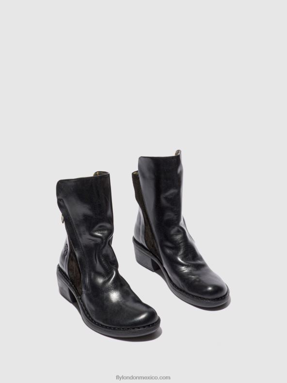 alfombra/gamuza negra 2LT8B171 botines con cremallera mely074 Fly London mujer