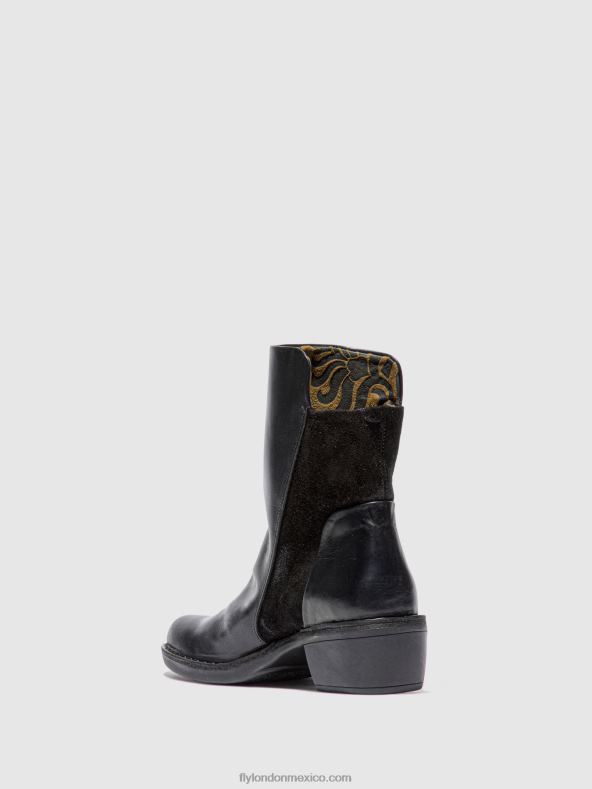 alfombra/gamuza negra 2LT8B171 botines con cremallera mely074 Fly London mujer