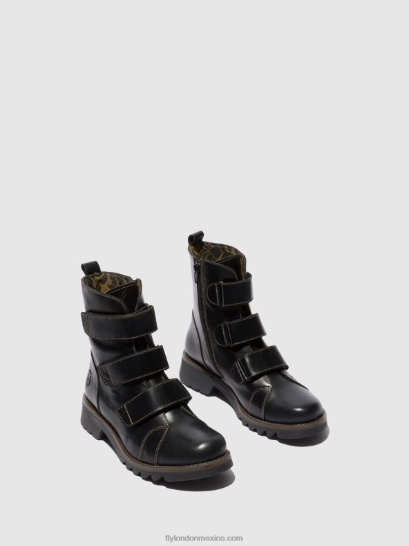 alfombra negra 2LT8B190 botines velcro rach790 Fly London mujer