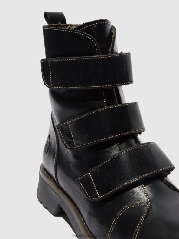 alfombra negra 2LT8B190 botines velcro rach790 Fly London mujer