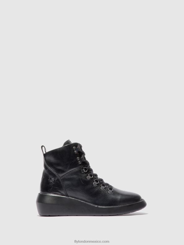 alfombra negra 2LT8B205 botines con cordones bika501 Fly London mujer