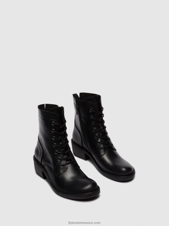 alfombra negra 2LT8B252 botines con cordones milu044 Fly London mujer