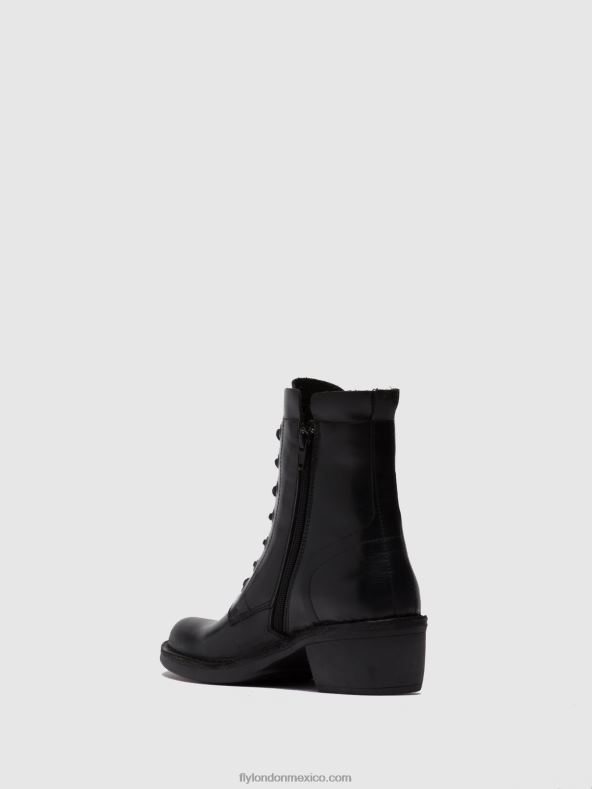 alfombra negra 2LT8B252 botines con cordones milu044 Fly London mujer