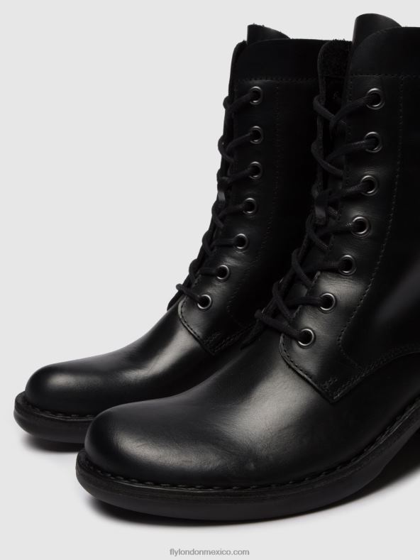 alfombra negra 2LT8B252 botines con cordones milu044 Fly London mujer