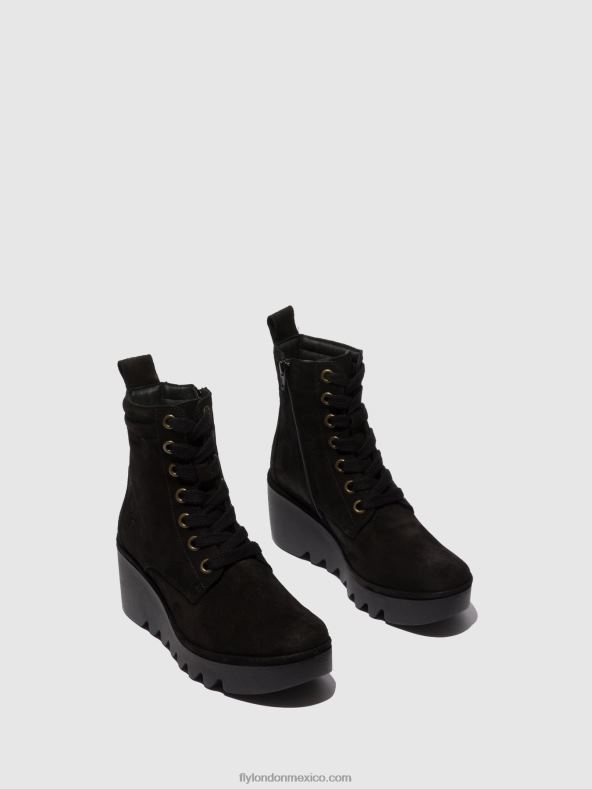ante negro 2LT8B211 botines con cordones biaz329 Fly London mujer