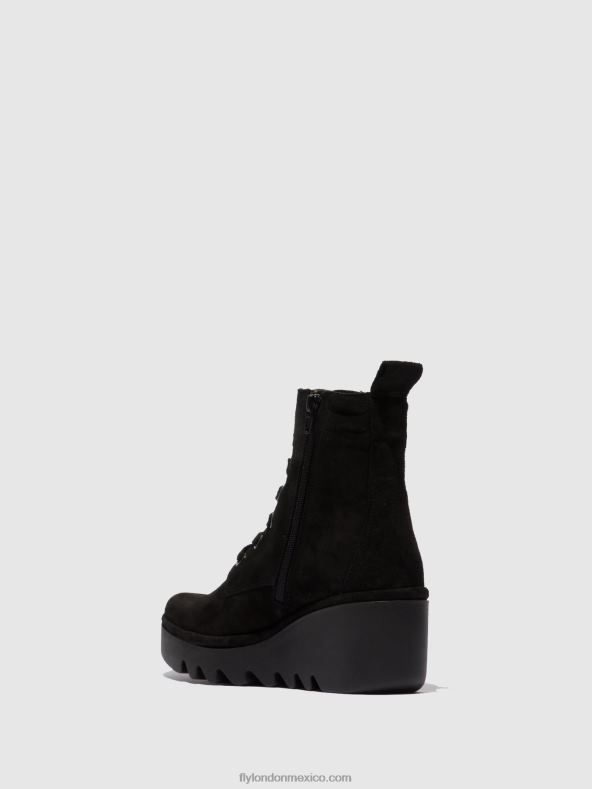 ante negro 2LT8B211 botines con cordones biaz329 Fly London mujer