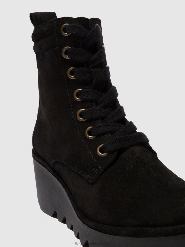 ante negro 2LT8B211 botines con cordones biaz329 Fly London mujer