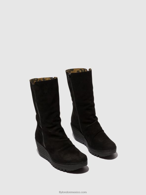 ante/negro mousse 2LT8B3 botines con cremallera yemy408 oil Fly London mujer