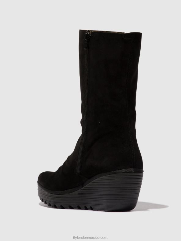 ante/negro mousse 2LT8B3 botines con cremallera yemy408 oil Fly London mujer