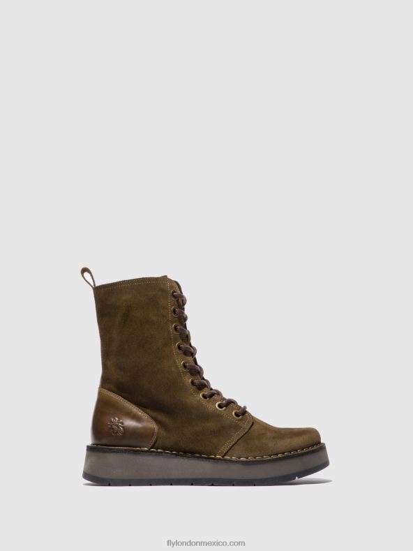 antelina/alfombra lodo/oliva 2LT8B176 botines con cordones rami043 Fly London mujer