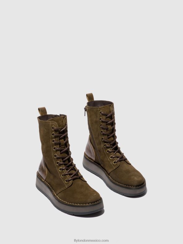 antelina/alfombra lodo/oliva 2LT8B176 botines con cordones rami043 Fly London mujer