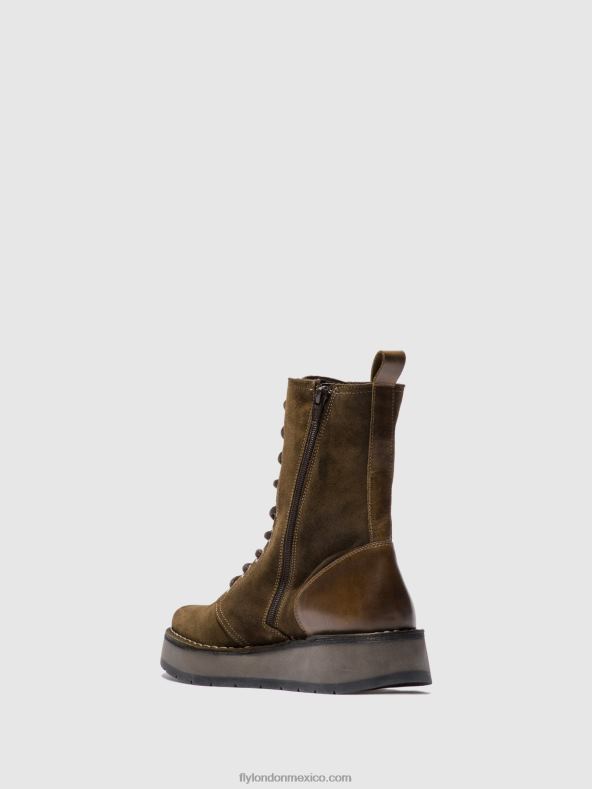 antelina/alfombra lodo/oliva 2LT8B176 botines con cordones rami043 Fly London mujer