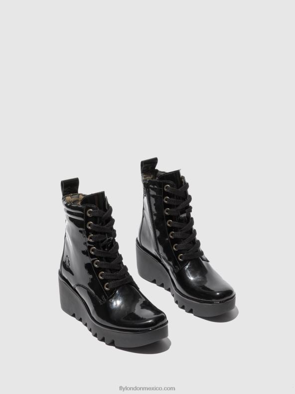 atlántida negra 2LT8B210 botines con cordones biaz329 Fly London mujer