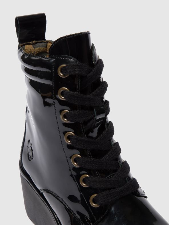 atlántida negra 2LT8B210 botines con cordones biaz329 Fly London mujer