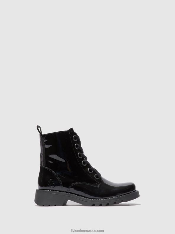 atlantis negro (suela negra) 2LT8B175 botines con cordones ragi539 Fly London mujer