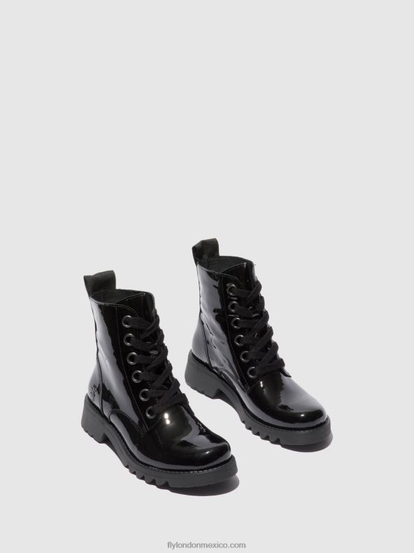 atlantis negro (suela negra) 2LT8B175 botines con cordones ragi539 Fly London mujer