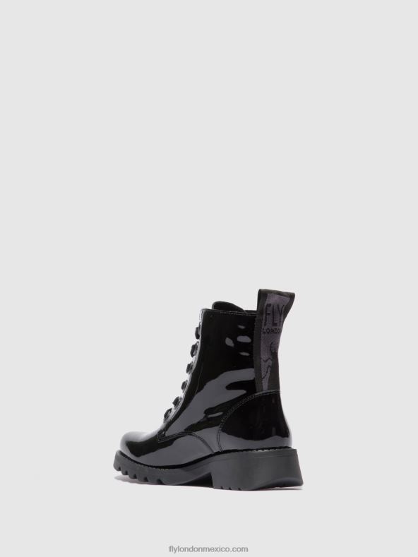atlantis negro (suela negra) 2LT8B175 botines con cordones ragi539 Fly London mujer
