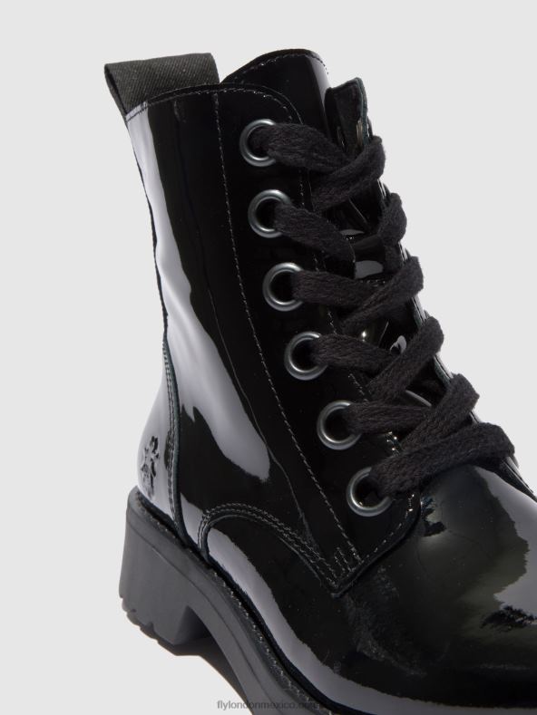 atlantis negro (suela negra) 2LT8B175 botines con cordones ragi539 Fly London mujer