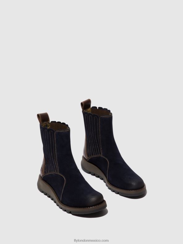 azul marino/negra. marrón 2LT8B41 botines con cremallera suzy899 Fly London mujer