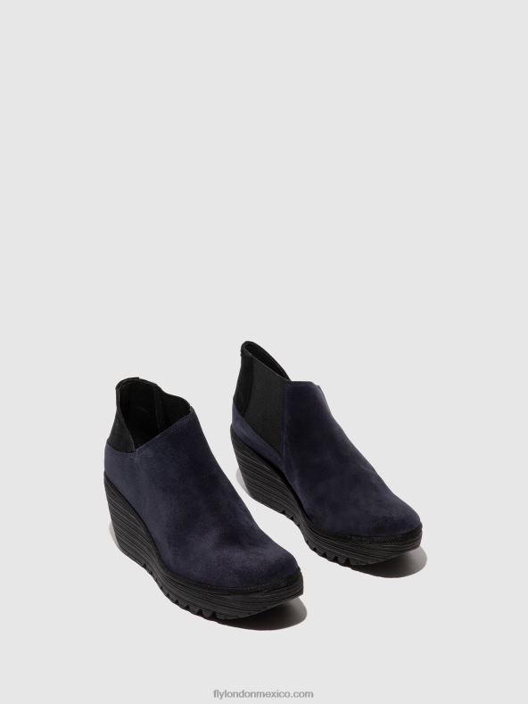 azul marino/negro 2LT8B27 botines con cremallera yego400 Fly London mujer