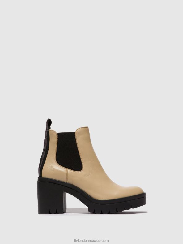 beige 2LT8B119 botines chelsea tope520 Fly London mujer