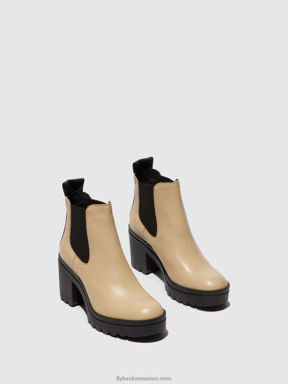 beige 2LT8B119 botines chelsea tope520 Fly London mujer