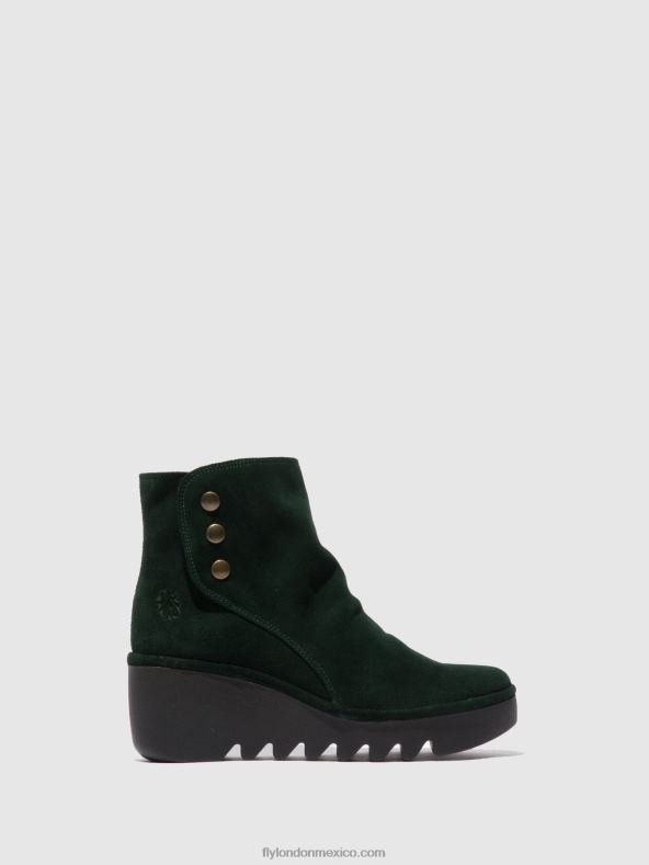 bosque de gamuza verde 2LT8B184 botines con cremallera brom344 Fly London mujer