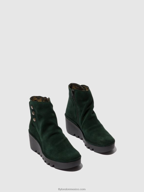 bosque de gamuza verde 2LT8B184 botines con cremallera brom344 Fly London mujer