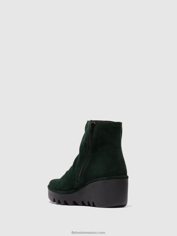 bosque de gamuza verde 2LT8B184 botines con cremallera brom344 Fly London mujer