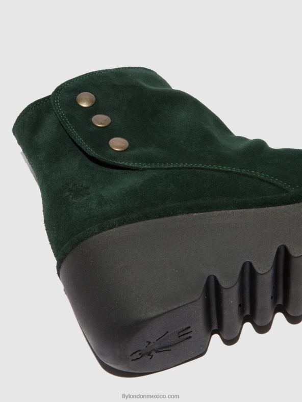 bosque de gamuza verde 2LT8B184 botines con cremallera brom344 Fly London mujer