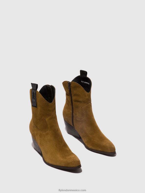 camello 2LT8B32 botines con cremallera tabb905 Fly London mujer