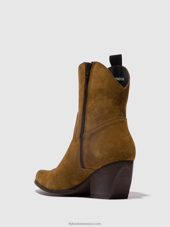 camello 2LT8B32 botines con cremallera tabb905 Fly London mujer