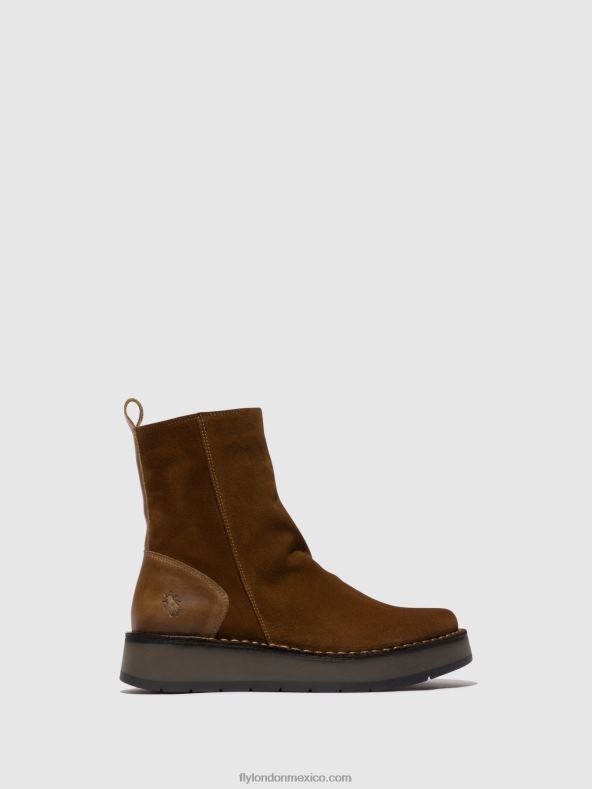 camello 2LT8B44 botines con cremallera reno053 Fly London mujer