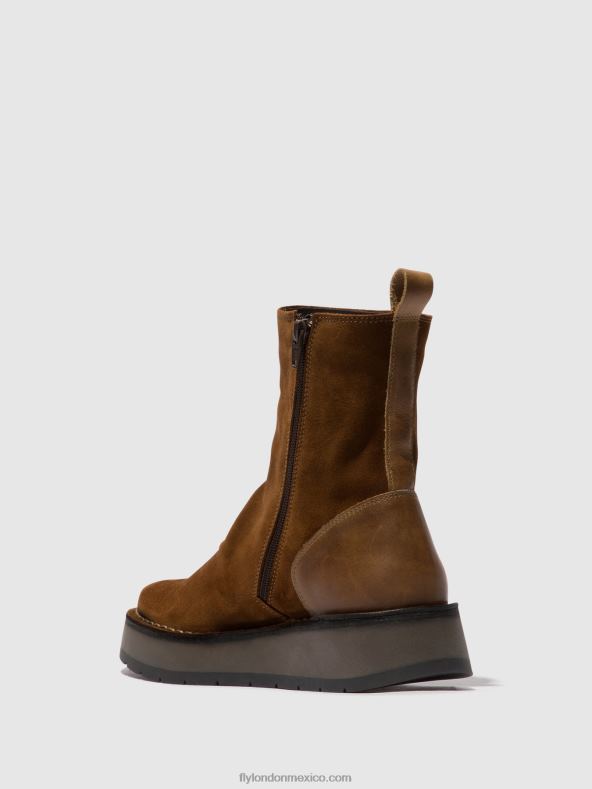 camello 2LT8B44 botines con cremallera reno053 Fly London mujer