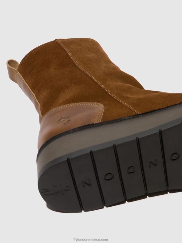 camello 2LT8B44 botines con cremallera reno053 Fly London mujer