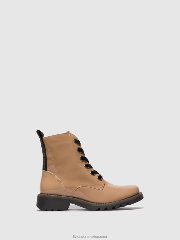 capuchino (suela negra) 2LT8B95 botines con cordones ragi539 Fly London mujer