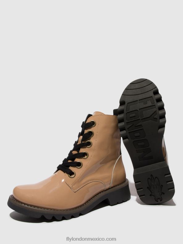 capuchino (suela negra) 2LT8B95 botines con cordones ragi539 Fly London mujer