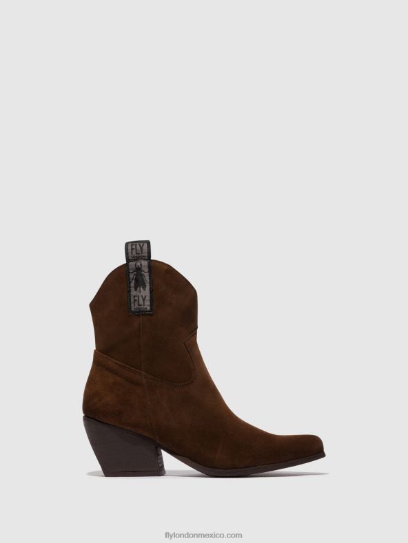 chocolate 2LT8B33 botines con cremallera tabb905 Fly London mujer